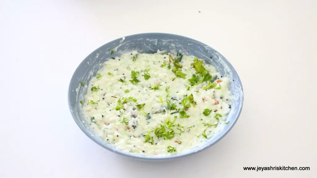 Cucumber curd rice