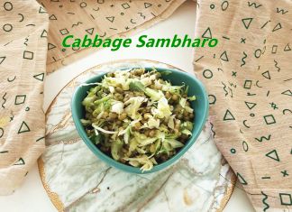 Cabbage Sambharo recipe cabbage sambharo