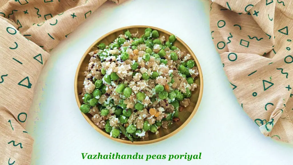 Vazhaithandu peas poriyal